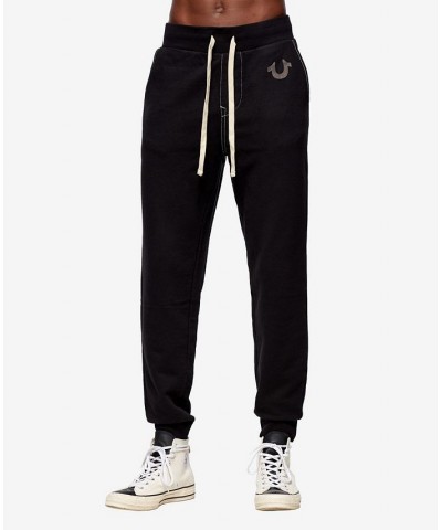 Men's Classic Logo Elastic Drawstring Joggers Black $40.72 Pants