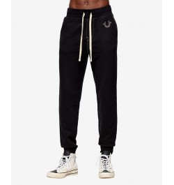 Men's Classic Logo Elastic Drawstring Joggers Black $40.72 Pants