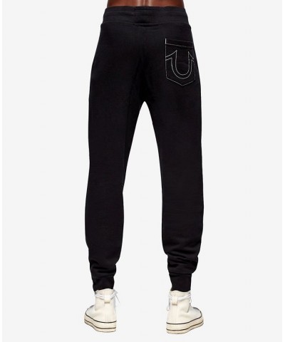 Men's Classic Logo Elastic Drawstring Joggers Black $40.72 Pants