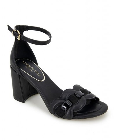 Women's Luisa Woven Block Heel Sandals Black $62.58 Shoes