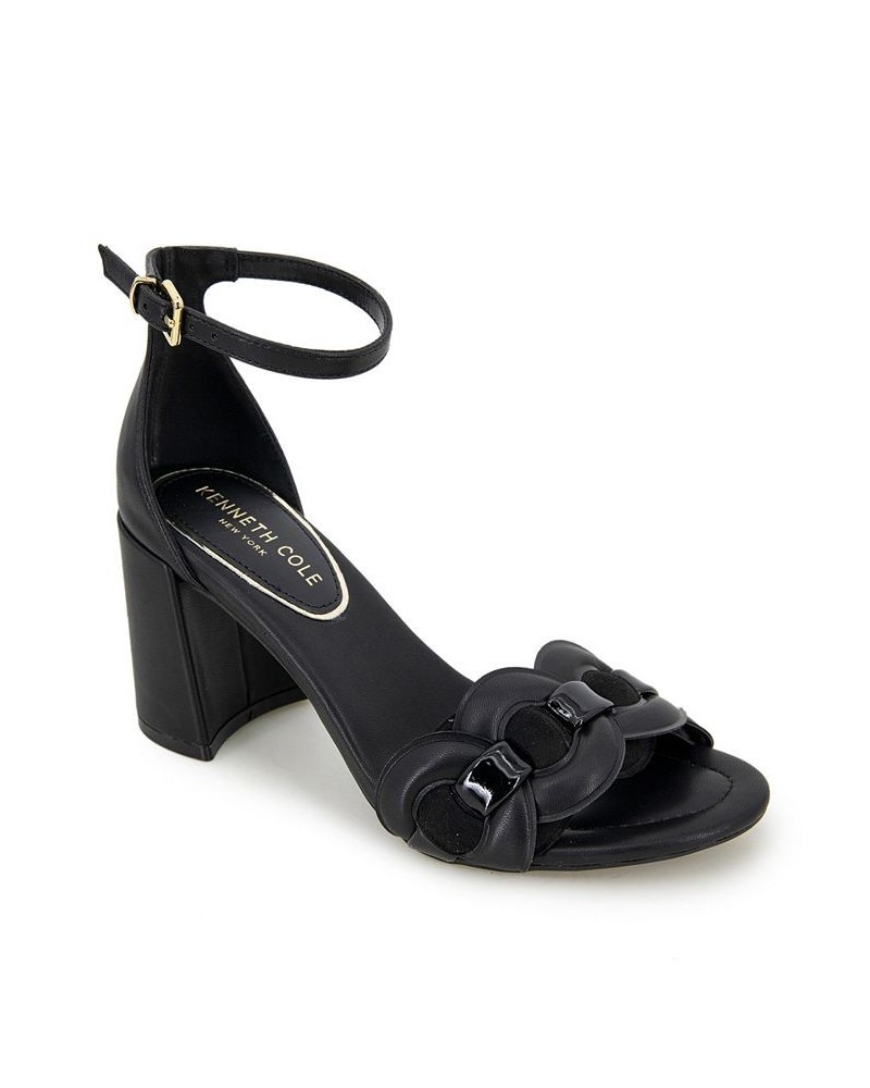 Women's Luisa Woven Block Heel Sandals Black $62.58 Shoes