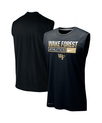 Men's Black Wake Forest Demon Deacons Wordmark Drop Legend Performance Tank Top $25.99 T-Shirts