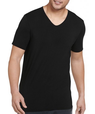 Men's Active Ultra Soft V-Neck T-Shirt Black $10.17 Undershirt