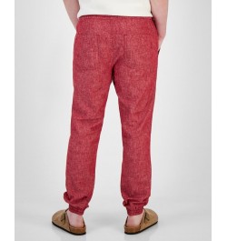 Men's Charles Linen Jogger Pants Red $16.19 Pants