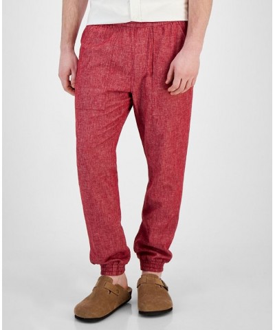 Men's Charles Linen Jogger Pants Red $16.19 Pants