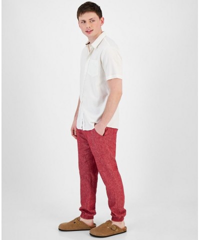 Men's Charles Linen Jogger Pants Red $16.19 Pants