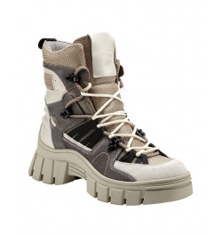 Women's Haler Lace Up Combat Booties White $30.15 Shoes