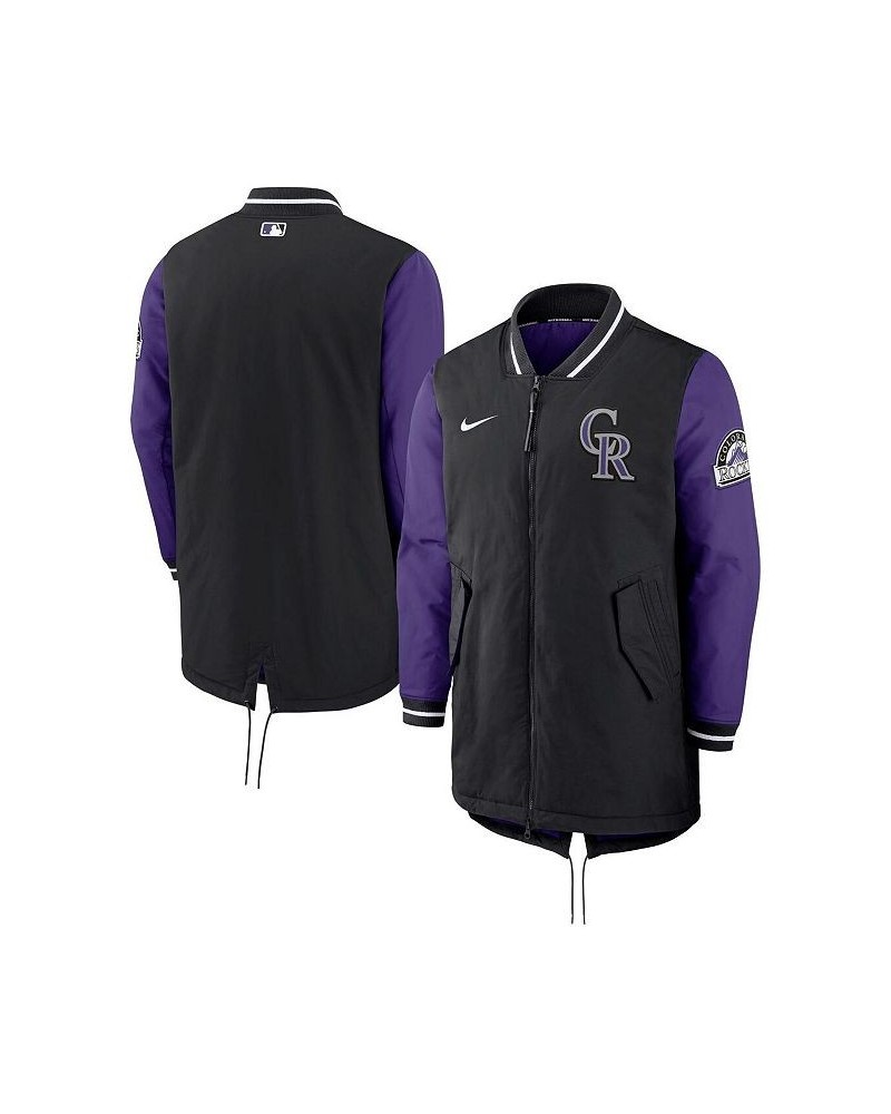 Men's Black Colorado Rockies Authentic Collection Dugout Performance Full-Zip Jacket $85.10 Jackets