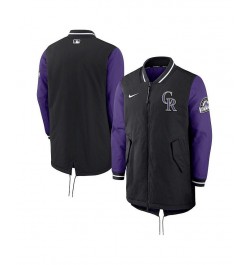 Men's Black Colorado Rockies Authentic Collection Dugout Performance Full-Zip Jacket $85.10 Jackets