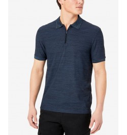 Men's Performance Knit Zip Polo Blue $21.12 Polo Shirts