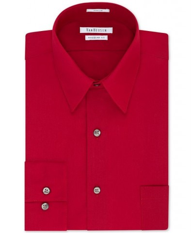 Men's Classic-Fit Point Collar Poplin Dress Shirt Flame $14.51 Dress Shirts