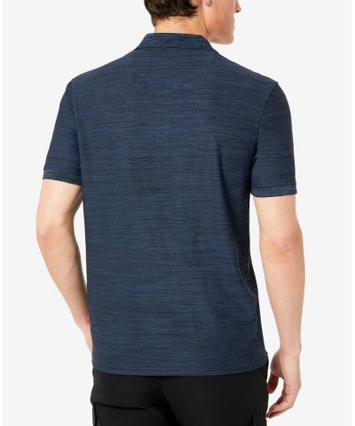 Men's Performance Knit Zip Polo Blue $21.12 Polo Shirts