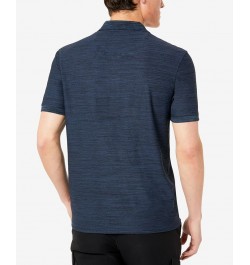 Men's Performance Knit Zip Polo Blue $21.12 Polo Shirts