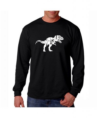 Men's Word Art Long Sleeve T-Shirt - Tyrannosaurus Rex Black $18.00 T-Shirts