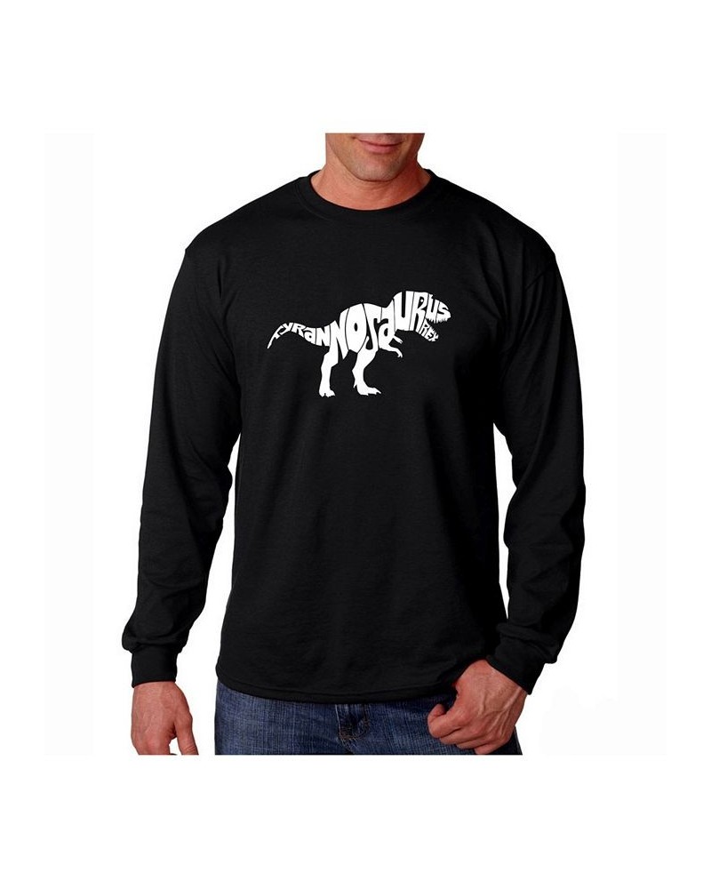 Men's Word Art Long Sleeve T-Shirt - Tyrannosaurus Rex Black $18.00 T-Shirts