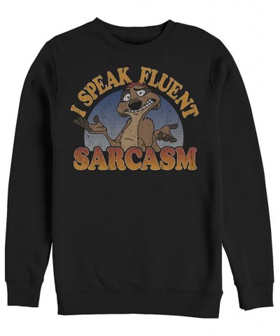 Disney Men's Lion King Timon Speaks Sarcasm, Crewneck Fleece Heathr Gry $24.75 Sweatshirt