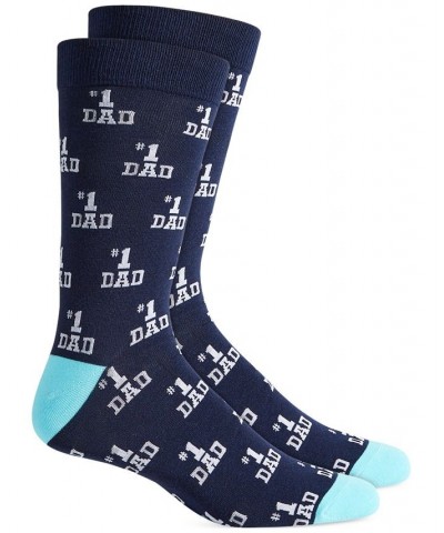 Men's 1 Dad Crew Socks Gray $9.60 Socks