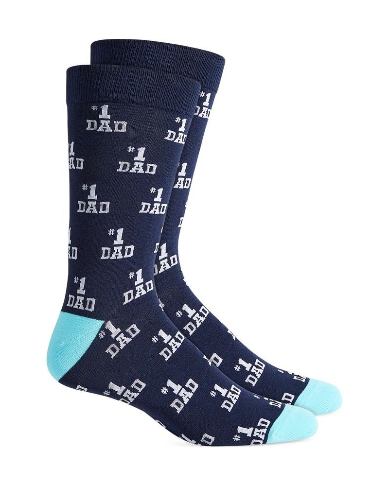 Men's 1 Dad Crew Socks Gray $9.60 Socks