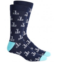 Men's 1 Dad Crew Socks Gray $9.60 Socks