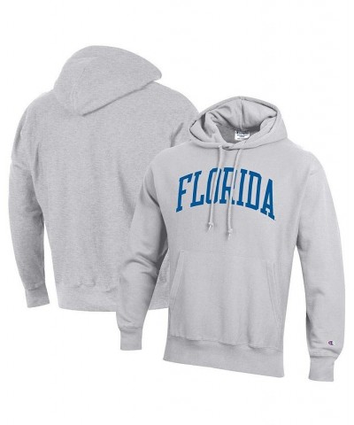 Men's Heathered Gray Florida Gators Team Arch Reverse Weave Pullover Hoodie $42.75 Sweatshirt