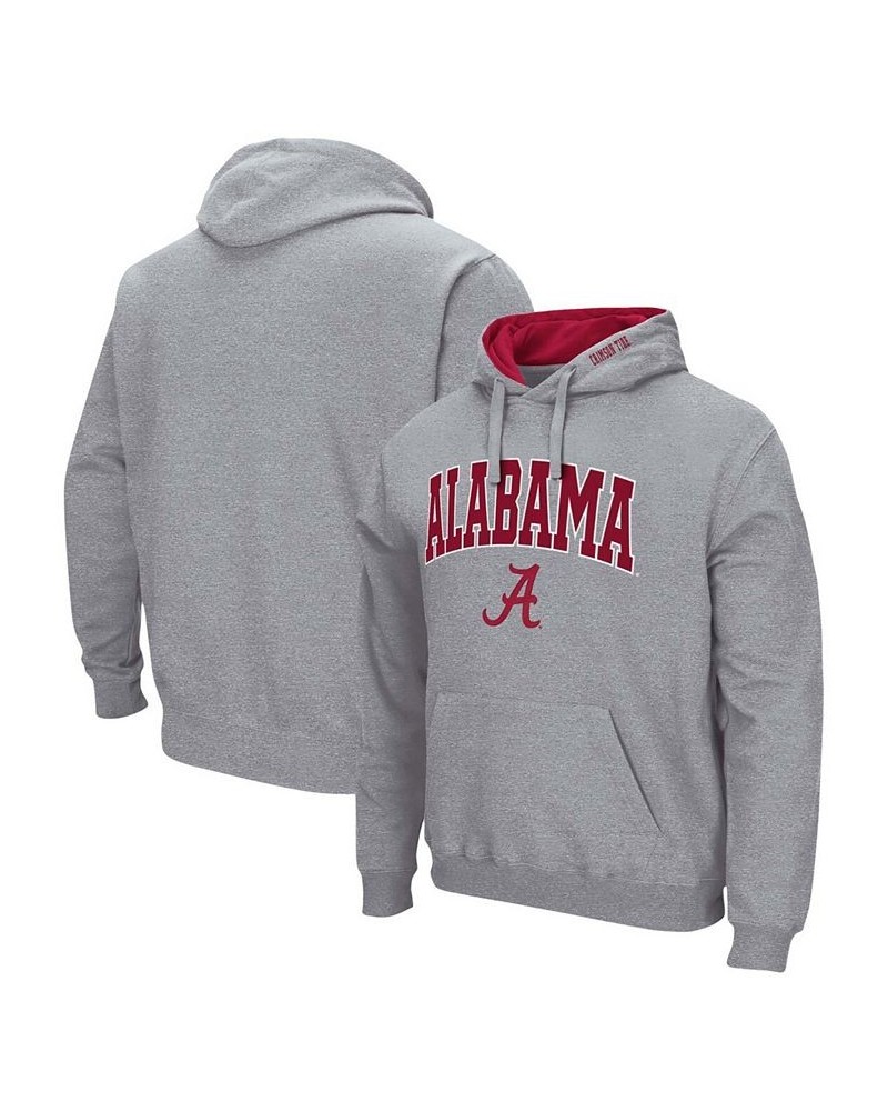 Men's Heather Gray Alabama Crimson Tide Arch and Logo 3.0 Pullover Hoodie $35.99 Sweatshirt