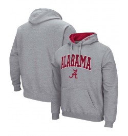 Men's Heather Gray Alabama Crimson Tide Arch and Logo 3.0 Pullover Hoodie $35.99 Sweatshirt