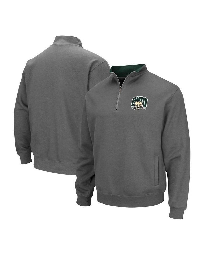 Men's Charcoal Ohio Bobcats Tortugas Logo Quarter-Zip Jacket $34.19 Sweatshirt