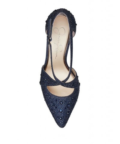 Women's Accile Crisscro Pumps Blue $52.47 Shoes