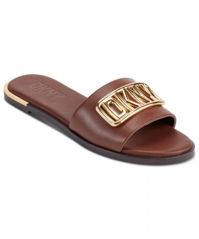 Women's Waldina Slip-On Slide Sandals Brown $41.28 Shoes