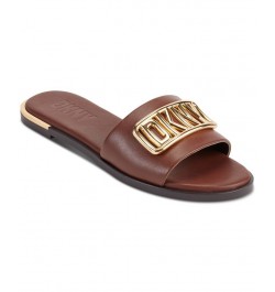 Women's Waldina Slip-On Slide Sandals Brown $41.28 Shoes