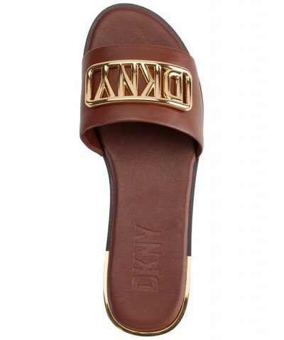 Women's Waldina Slip-On Slide Sandals Brown $41.28 Shoes