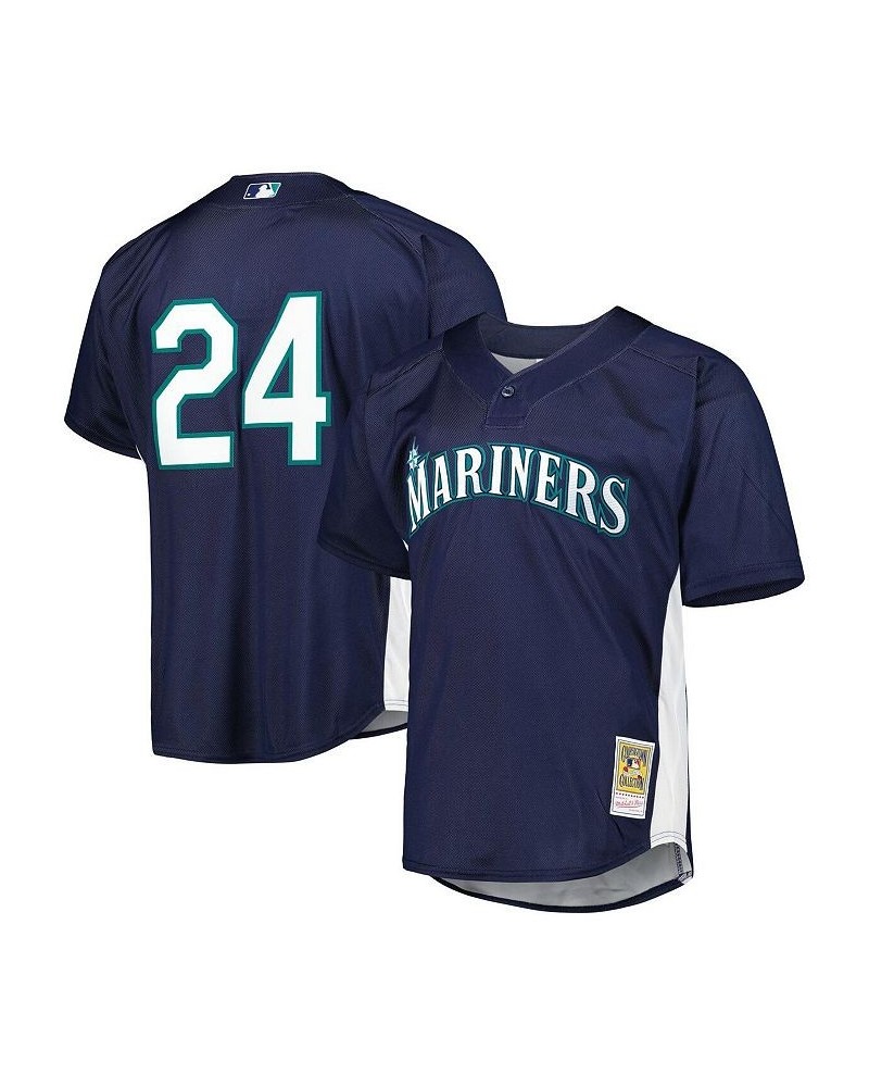 Men's Ken Griffey Jr. Navy Seattle Mariners Cooperstown Collection Mesh Batting Practice Jersey $50.60 Jersey