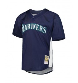 Men's Ken Griffey Jr. Navy Seattle Mariners Cooperstown Collection Mesh Batting Practice Jersey $50.60 Jersey