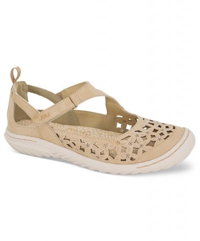 Women's Bellerose Cutout Mary Jane Flats Tan/Beige $48.06 Shoes