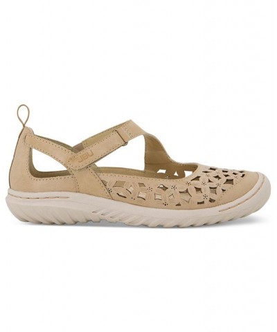 Women's Bellerose Cutout Mary Jane Flats Tan/Beige $48.06 Shoes