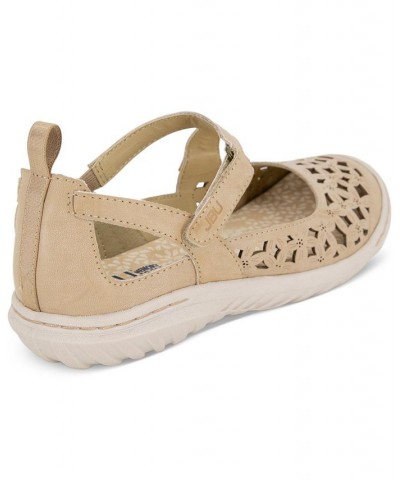 Women's Bellerose Cutout Mary Jane Flats Tan/Beige $48.06 Shoes