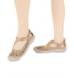 Women's Bellerose Cutout Mary Jane Flats Tan/Beige $48.06 Shoes