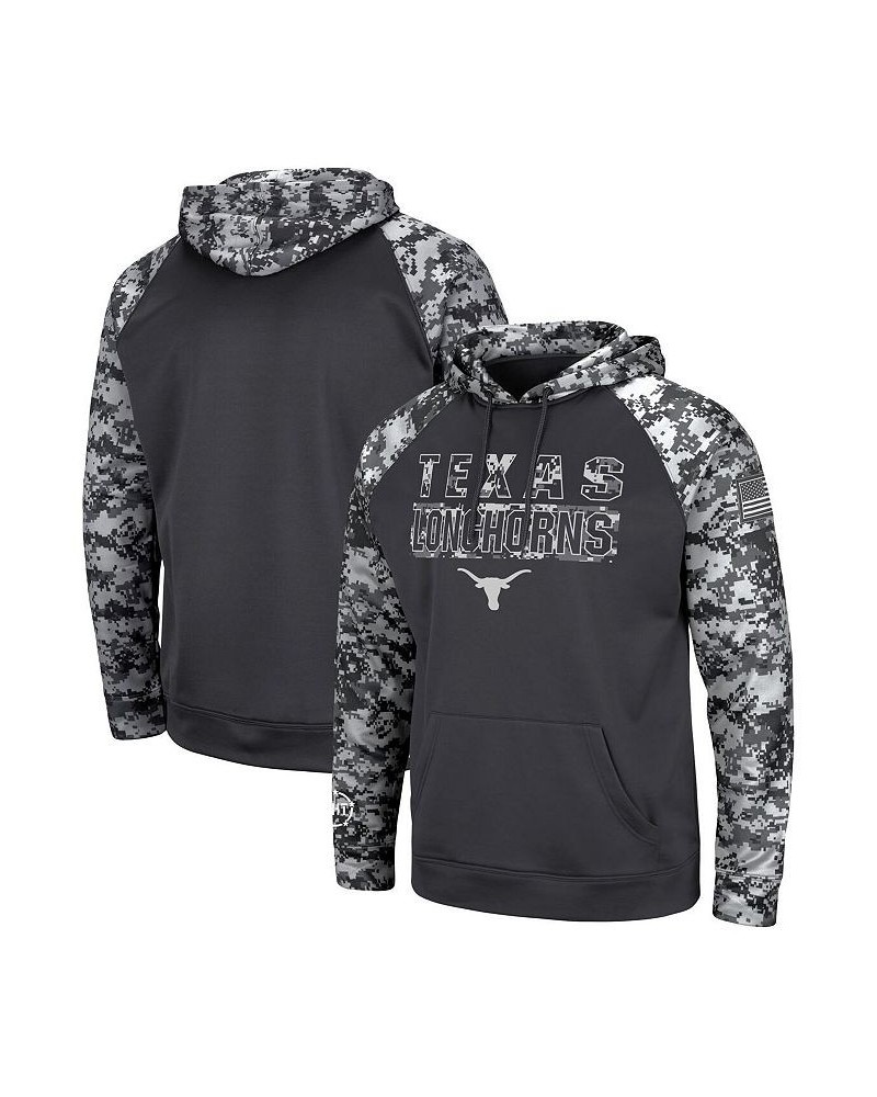 Men's Charcoal Texas Longhorns Big and Tall OHT Military-Inspired Appreciation Digi Camo Raglan Pullover Hoodie $41.24 Sweats...