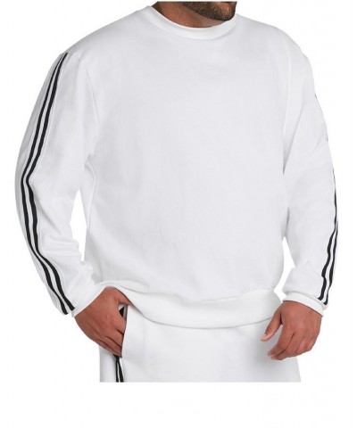 MVP Collections Men's Big & Tall Striped Sleeve Sweatshirt White $44.50 Sweatshirt