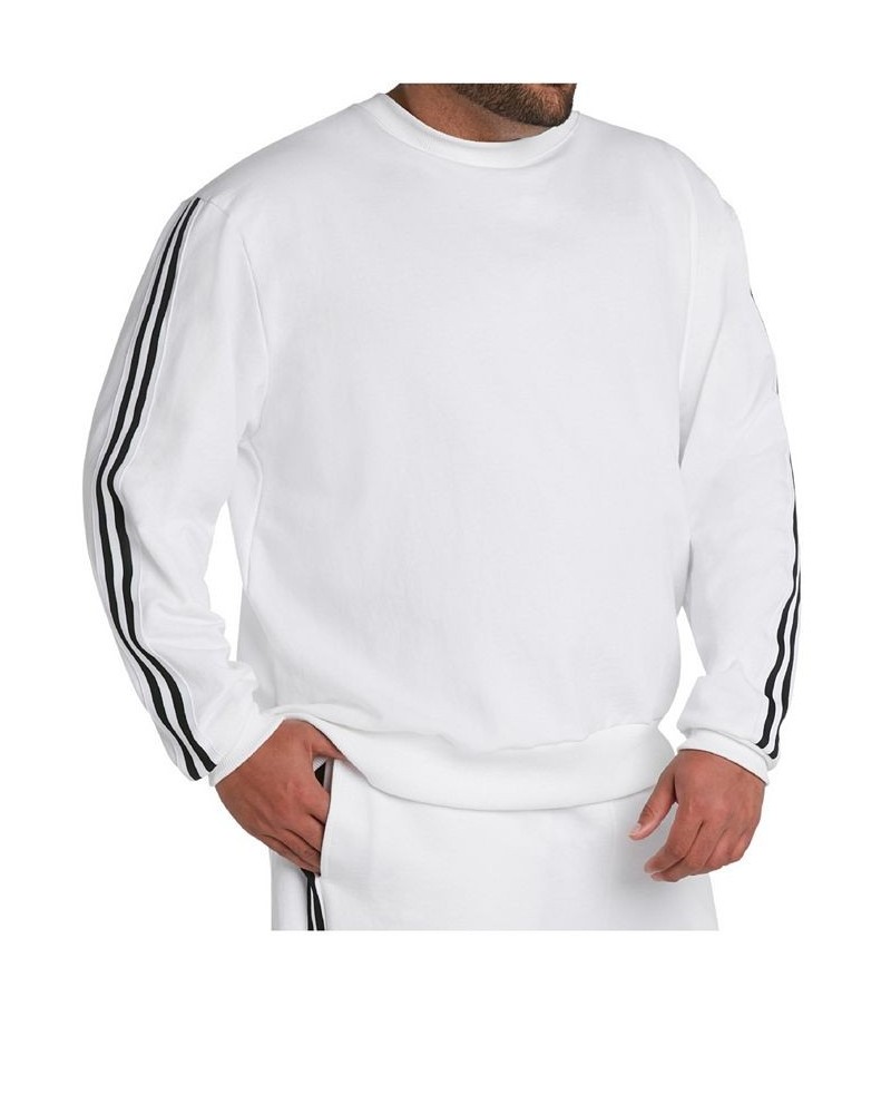 MVP Collections Men's Big & Tall Striped Sleeve Sweatshirt White $44.50 Sweatshirt