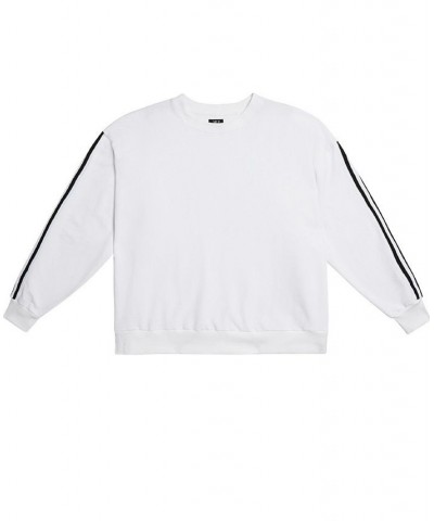 MVP Collections Men's Big & Tall Striped Sleeve Sweatshirt White $44.50 Sweatshirt