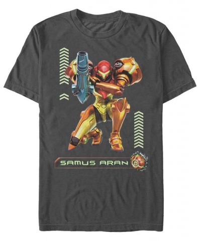 Nintendo Men's Metroid Samus Aran Short Sleeve T-Shirt Gray $20.29 T-Shirts