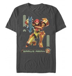 Nintendo Men's Metroid Samus Aran Short Sleeve T-Shirt Gray $20.29 T-Shirts