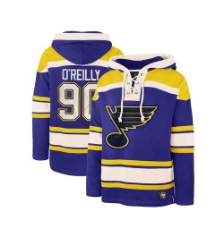 Men's Ryan O'Reilly Blue St. Louis Blues Player Lacer Pullover Hoodie $64.00 Sweatshirt