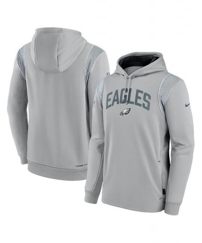 Men's Gray Philadelphia Eagles Sideline Athletic Stack Performance Pullover Hoodie $38.95 Sweatshirt