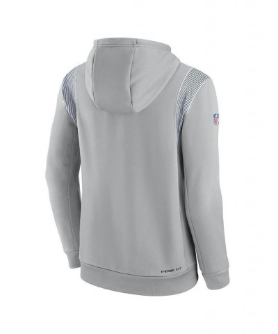 Men's Gray Philadelphia Eagles Sideline Athletic Stack Performance Pullover Hoodie $38.95 Sweatshirt