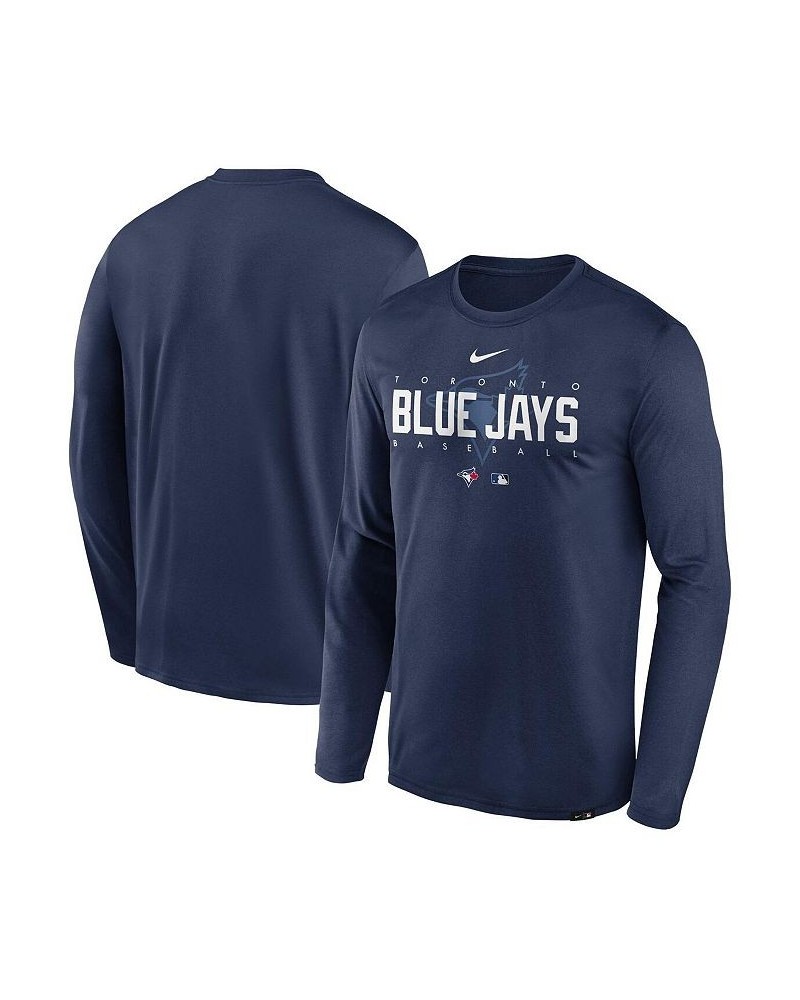 Men's Navy Toronto Blue Jays Authentic Collection Team Logo Legend Performance Long Sleeve T-shirt $29.69 T-Shirts