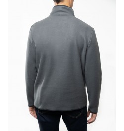 Men's Polar Fleece Quarter Zip Sweatshirt Gray $17.05 Sweatshirt