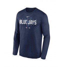 Men's Navy Toronto Blue Jays Authentic Collection Team Logo Legend Performance Long Sleeve T-shirt $29.69 T-Shirts