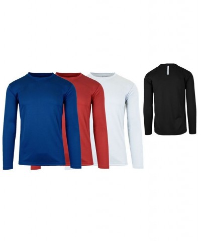 Men's Long Sleeve Moisture-Wicking Performance Tee, Pack of 3 Navy/Red/White $27.73 T-Shirts